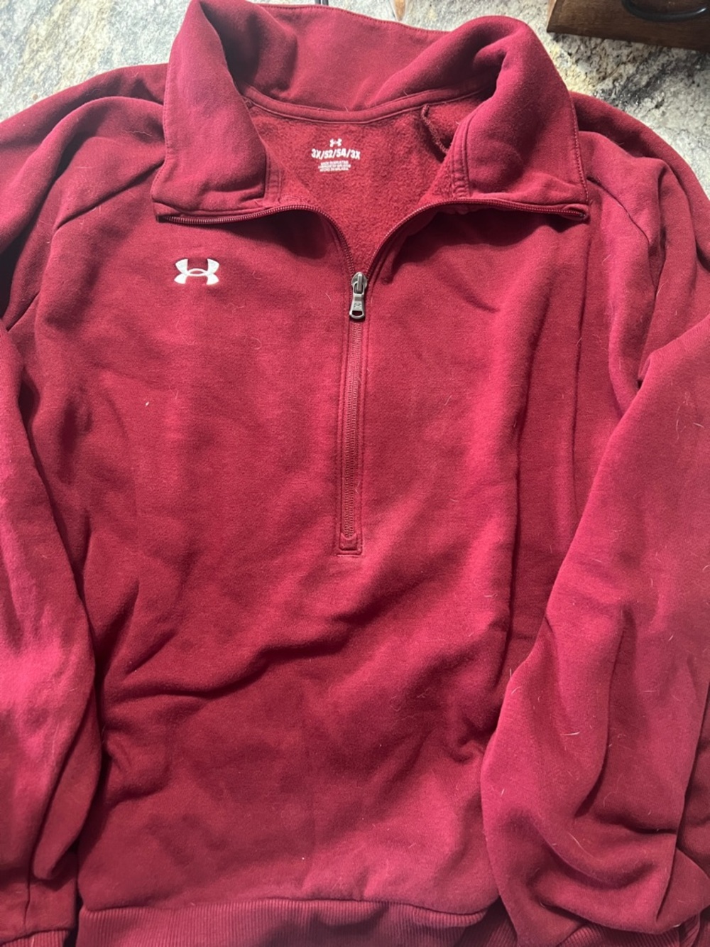 Under Armour Maroon Quarter-Zip Fleece Pullover